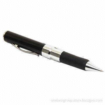 Portable Covert Recorder Pen with Copper Housing, Built-in Rechargeable Battery